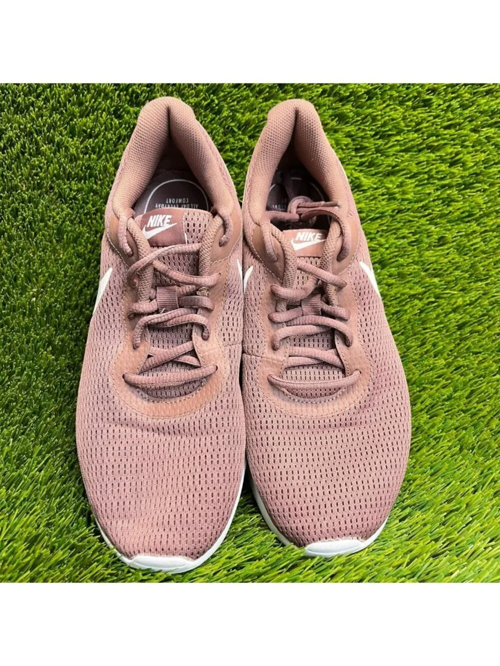 Nike Tanjun Womens Size 9 Pink White Athletic Running Walking Shoes Sneakers